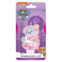 ND Play 292941 Свеча для торта ND Play Щенячий патруль, цифра 3 с героем для девочек, парафиновая