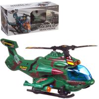 ABtoys (АБтойс) 5602B/зеленый Вертолет боевой Junfa, электромеханический, свет, звук, в коробке 26,5х12,5х11см, зеленый