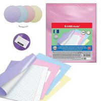 ErichKrause 55399EK Обложки пластиковые ErichKrause Fizzy Paste для тетрадей и дневников, с клеевым краем и увеличенным клапаном и стикером для подписи, 212х395мм, 100мкм