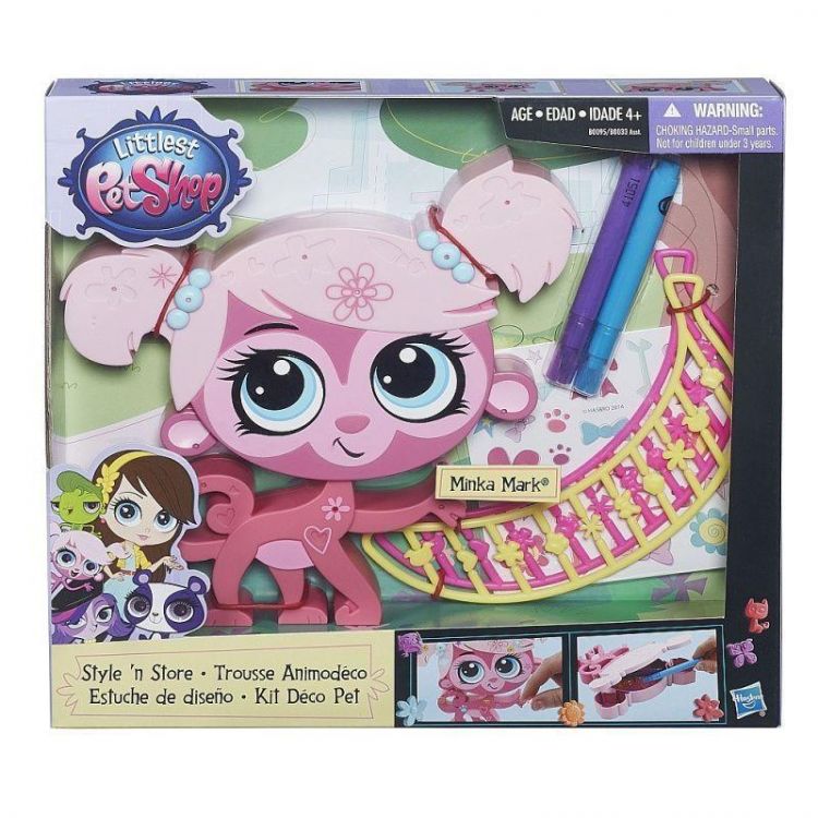 Hasbro B0095 LPS Игровой набор "Укрась свою зверюшку"  Обезьянка Минка, пенал
