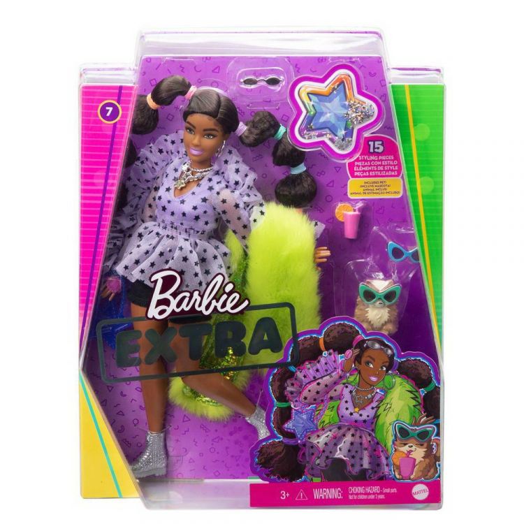 Mattel GXF10 Кукла Mattel Barbie Экстра с переплетенными резинками хвостиками