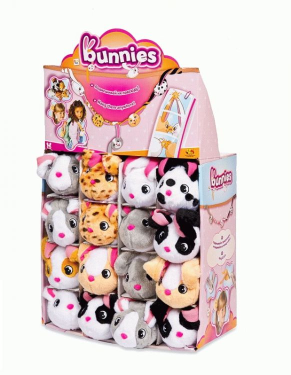 IMC Toys 95496/1 Мягкая игрушка IMC Toys Кролик Bunnies с магнитами, 9,5 см, 8 видов в коллекции