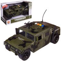 ABtoys (АБтойс) WY610A Машинка 1:16 "Военная", пластмассовая инерционная, со звуковыми и световыми эффектами. Индивидуальная упаковка 23.5x12x12 см