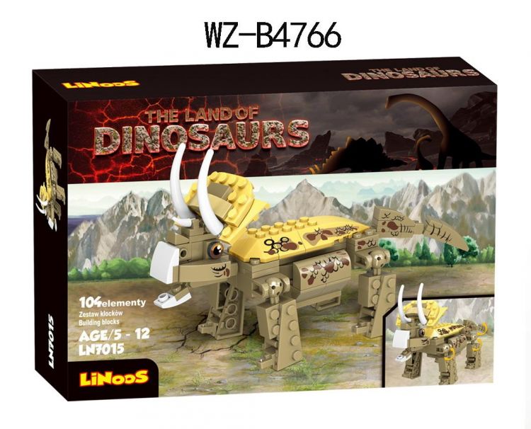 Junfa WZ-B4766 Конструктор Junfa Linoos Земля динозавров, трицератопс бежевый , 104 детали. Junfa WZ-B4766 Конструктор Junfa Linoos Земля динозавров, трицератопс бежевый , 104 детали.