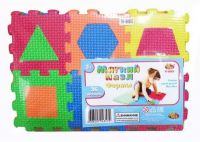 ABtoys PT-01340 Коврик-пазл "Мягкие пазлы" Изучаем формы, 74 детали