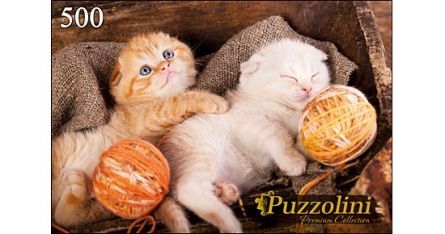 Puzzolini 7663 Пазл Котята с клубками, 500 элементов