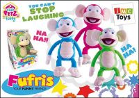 IMC Toys 94161 Обезьянка Fufris интерактивная, смеётся и подпрыгивает, звуковые эффекты, в ассортименте 3 цвета, мягконабивная