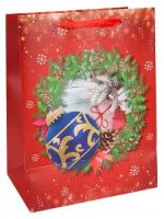 Dream cards ПКП-3770 Пакет подарочный Dream cards Новогодний шар 18x23x10 см