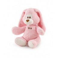 Trudi 18129 Мягкая игрушка Заяц Вирджилио розовый, 36 см