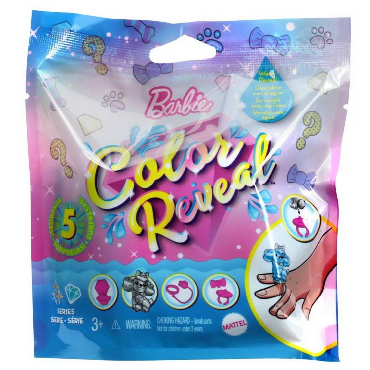 Mattel GTT10 Фигурка Mattel Barbie Питомец-сюрприз Волна 1 с блестящими животными и сюрпризами