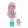 Mattel GJX42 Энчантималс Кукла Снежный Леопард Сибилл с любимой зверушкой, 15 см