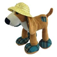 Teddy YSL18712 Мягкая игрушка Собака в соломенной шляпе, 23 см