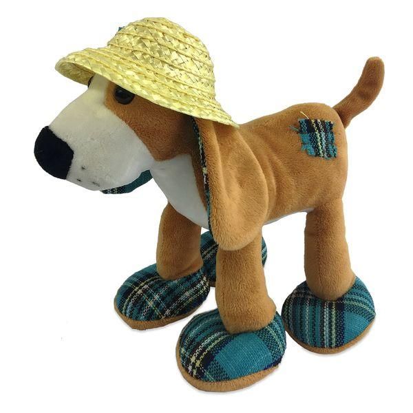 Teddy YSL18712 Мягкая игрушка Собака в соломенной шляпе, 23 см