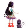 Mattel GJX40 Энчантималс Кукла Сиеста Кэт с любимой зверушкой, 15 см