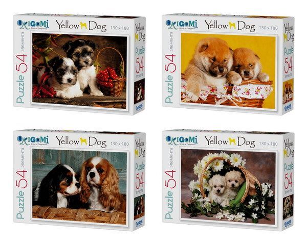 ORIGAMI 03464 Пазл Мини 54А Собаки. "Давай дружить?" в ассортименте