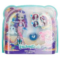 Mattel FKV55 Энчантималс Морские подружки Дольче Дельфин, волосы меняют цвет