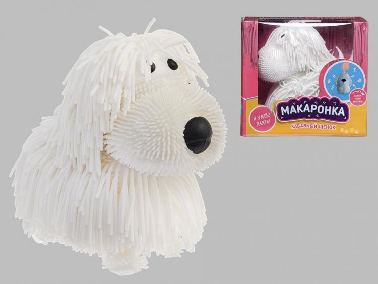 ABtoys (АБтойс) PT-01605 Интерактивная игрушка ABtoys Макаронка Собака белая ходит, звуковые и музыкальные эффекты.