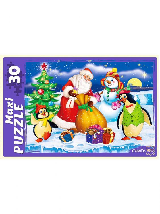 Рыжий кот ПМ-7444 Пазл Рыжий кот MAXI Дед мороз привёз подарки