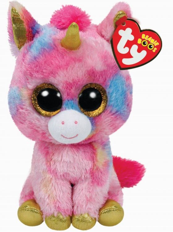 TY 36158 Beanie Boo's Мягкая игрушка Единорог Fantasia, 15 см