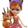 Mattel GTM26 Энчантималс Кукла Газель Габриэла с любимой зверушкой, 15 см
