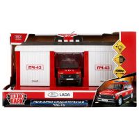 Технопарк GARAGE-22SL1XCAR-FIR Игровой набор Пожарно-спасательная часть, свет и звук