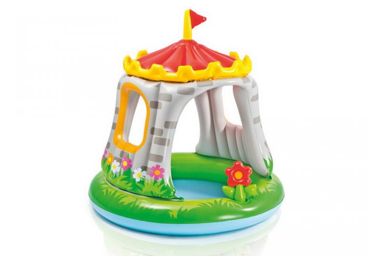 INTEX int57122NP-no Бассейн надувной детский с навесом "Royal Castel Pool" (1-3 года), 122смx1.22м