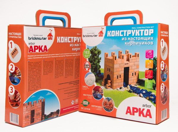 Конструктор "АРКА" из настоящих кирпичиков (163 деталей)