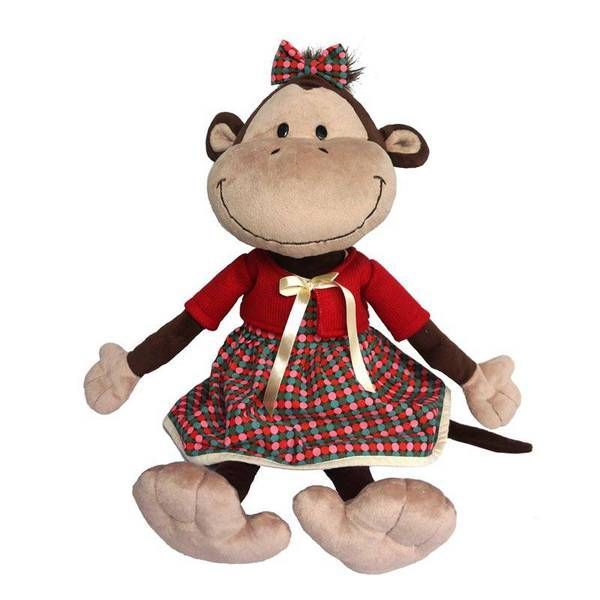 Maxitoys MT-TS0215007 Мягкая игрушка Обезьянка Валька в платье, 20 см