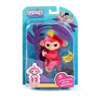 FINGERLINGS 3705A Обезьянка интерактивная БЕЛЛА (розовая), 12см