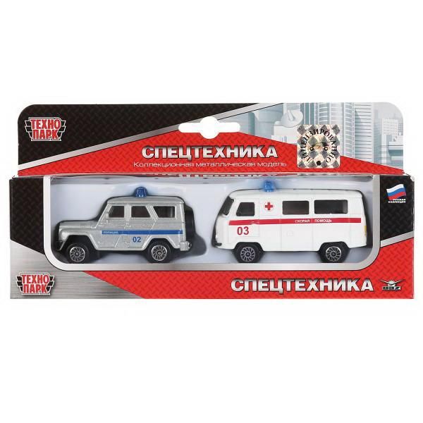 Технопарк SB-15-07-WB(MIX) Набор из 2-х металлических машин спецтехники 7,5 см Технопарк