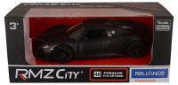 RMZ City 554030 Машина металлическая Porsche 918 Spyder, 1:32, черный матовый цвет