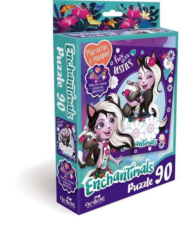 ORIGAMI 03551 Пазл 90 Энчантималс Besties (магнитик в подарок)