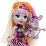Mattel GTM27 Энчантималс Кукла Зебра Зейди с любимой зверушкой, 15 см