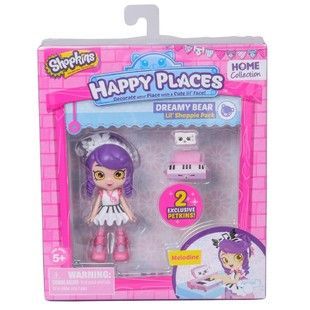 Moose 56322 Игровой набор Happy Places Кукла-малышка Shoppie Мелодина "Сонные мишки"
