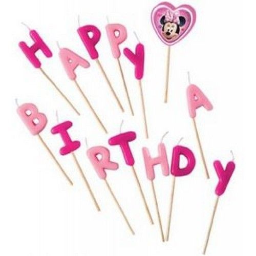 Procos 80531 Свечи-буквы "Минни Маус Happy Birthday"