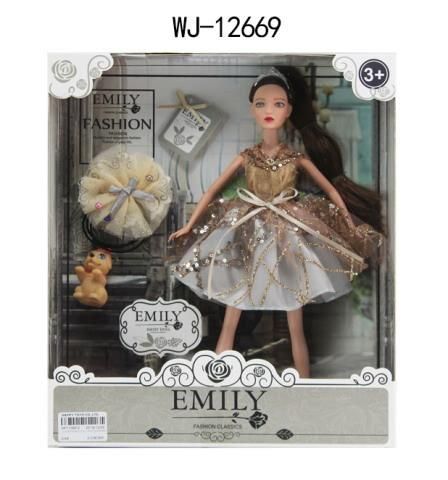 ABtoys (АБтойс) WJ-12669 Кукла ABtoys Emily Вечерняя серия с собачкой и аксессуарами 30см