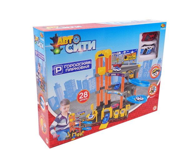 ABtoys PT-01018 Парковка 3-х уровневая с лифтом, в наборе с машинками и аксессуарами