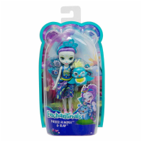 Mattel FXM74 Энчантималс Кукла Пэттер Павлина с любимой зверушкой, 15 см