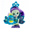 Mattel FXM74 Энчантималс Кукла Пэттер Павлина с любимой зверушкой, 15 см