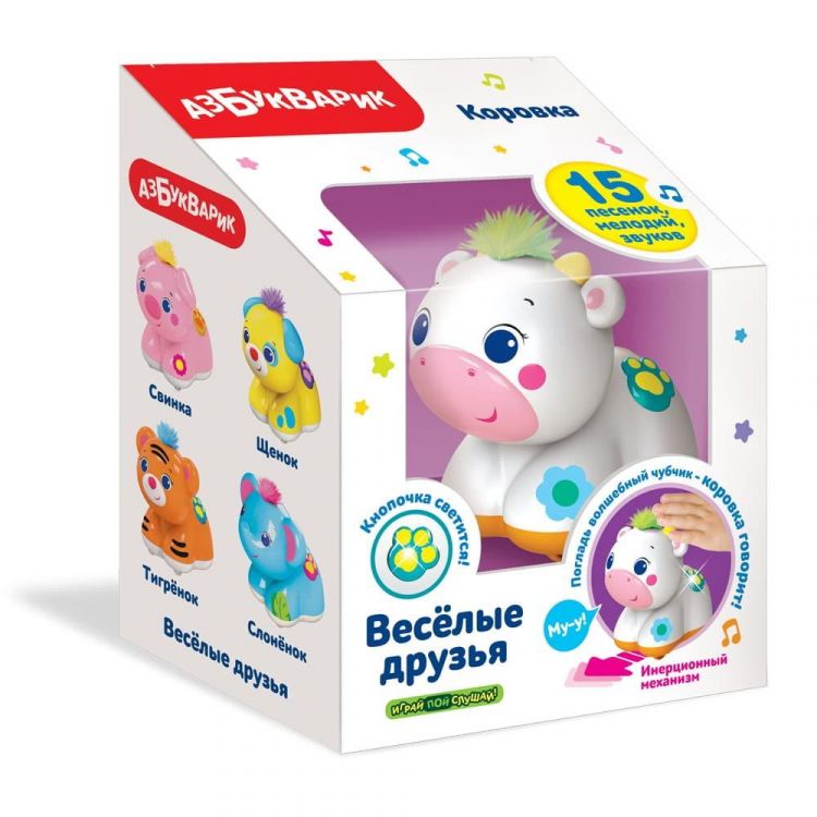 АЗБУКВАРИК 4680019285931 Музыкальная игрушка Азбукварик Веселые друзья Коровка АЗБУКВАРИК 4680019285931 Музыкальная игрушка Азбукварик Веселые друзья Коровка