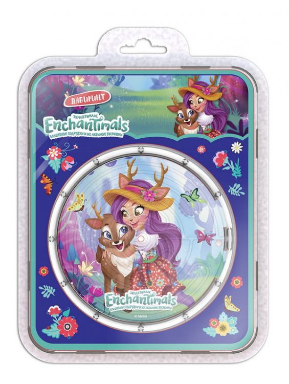 Enchantimals Н-732/1 Лабиринт Двухсторонний Энчантималс: Данэсса Оленни и Спринт/Бри Кроля и Твист (в блистере)