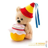 Trudi 51098 Мягкая игрушка Мишка-именинник в подарочной блистерной упаковке, 12см