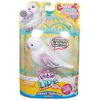 Moose 28234 Интерактивная птичка Little Live Pets, белая с фиолетовыми крыльями