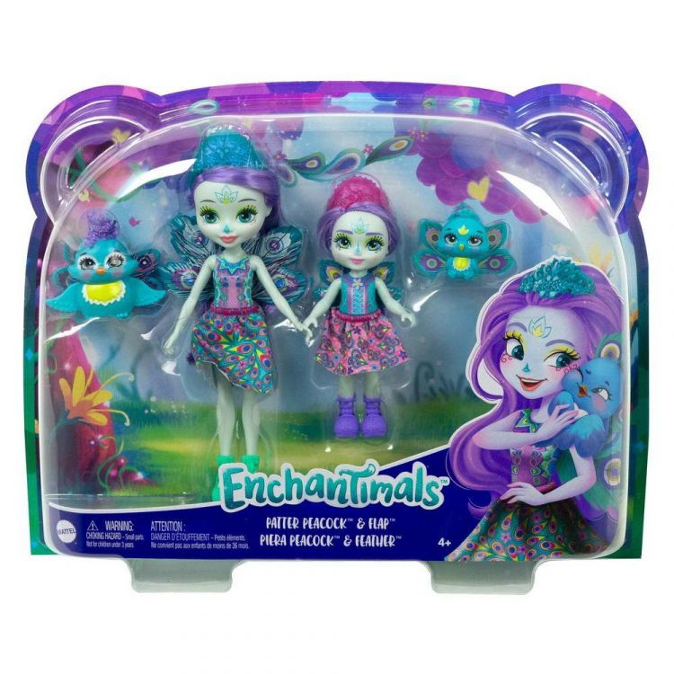 Mattel HCF83 Игровой набор Mattel Enchantimals Пэттер Павлина с сестричкой и питомцами