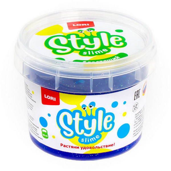LORI Сл-009 STYLE SLIME блестящий "Синий с ароматом тутти-фрутти", 120 мл
