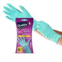 QUALITA 8457-КК Перчатки хозяйственные QUALITA нитриловые, размер M 10шт