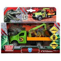 Технопарк SB-18-23-G+DINO(WB) Машинка Газон Next Эвакуатор и динозавр, инерционная, металлическая, 14,5 см
