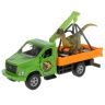 Технопарк SB-18-23-G+DINO(WB) Машинка Газон Next Эвакуатор и динозавр, инерционная, металлическая, 14,5 см