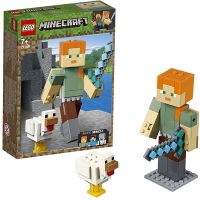 Lego Minecraft 21149 Конструктор Лего Майнкрафт  Большие фигурки, Алекс с цыплёнком, 160 деталей