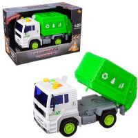 ABtoys (АБтойс) C-00451 Машинка инерционная ABtoys Мусоровоз со звуковыми и световыми эффектами 1:20, 24x12x15.5 см